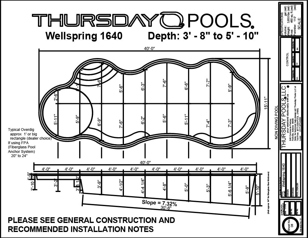  16′ x 40′ 5'10