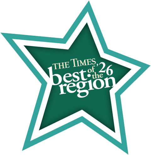 The Times best of the region '26 green star graphic