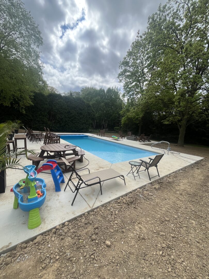 Thursday Fiberglass Pool With Outdoor Chairs